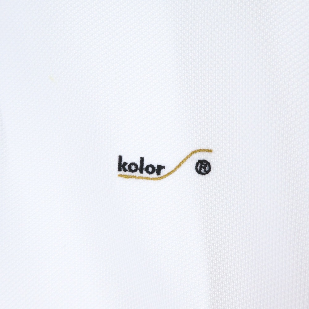 kolor(カラー) Pe鹿の子 ニットカラー 半袖ポロシャツ ホワイト 22SCL-T02202