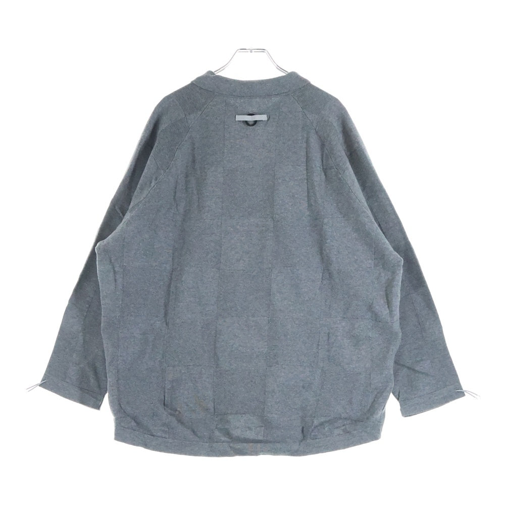 GOOPiMADE(グーピーメイド) ×AES エーイーエス ブロッキングデザイン 長袖ニットポロシャツ グレー