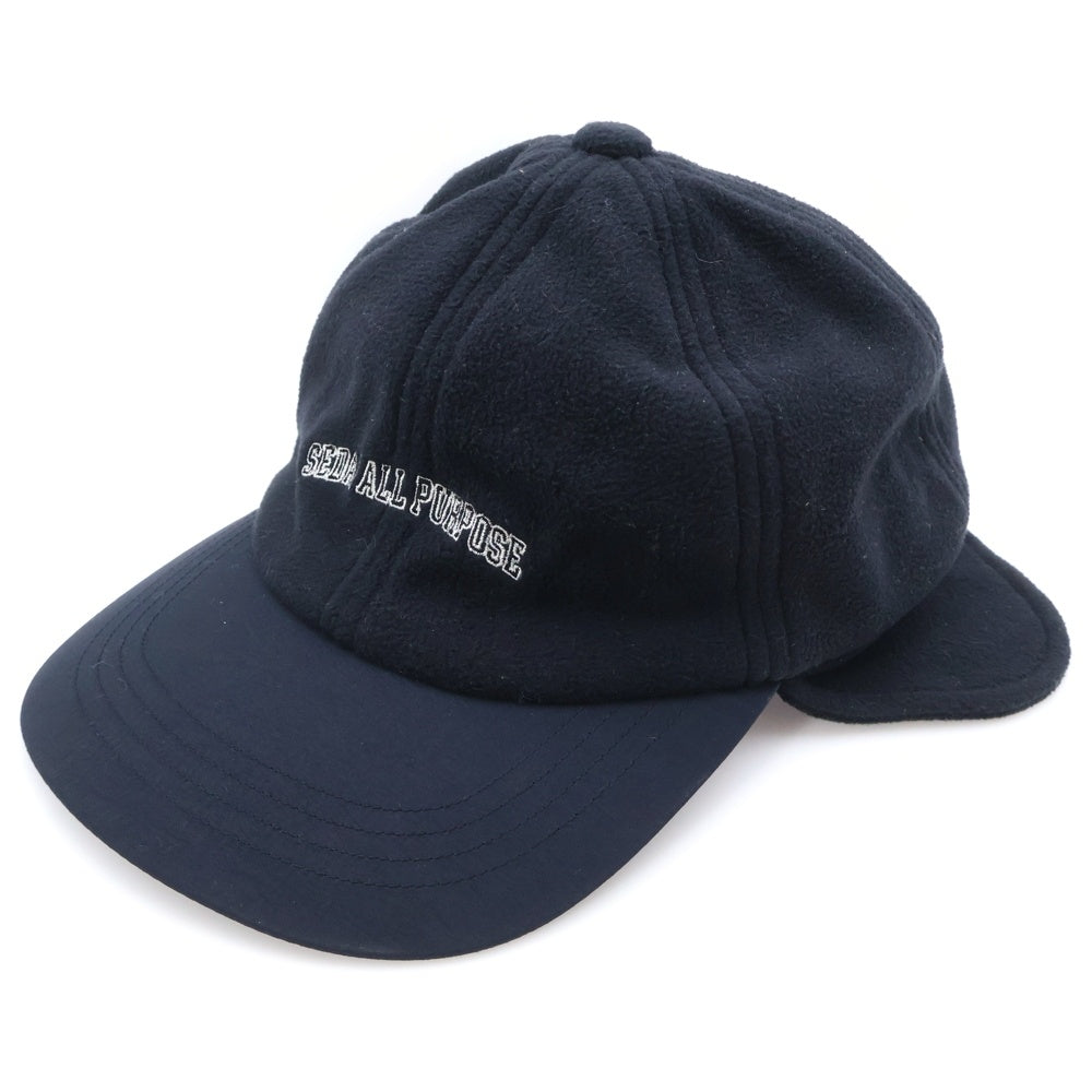 SEDAN ALL-PURPOSE(セダン オールパーパス) 24AW Arch Logo Ear Flap Fleece Cap アーチロゴ イアーフラップ フリースキャップ 帽子 ブラック SD23F-CP05