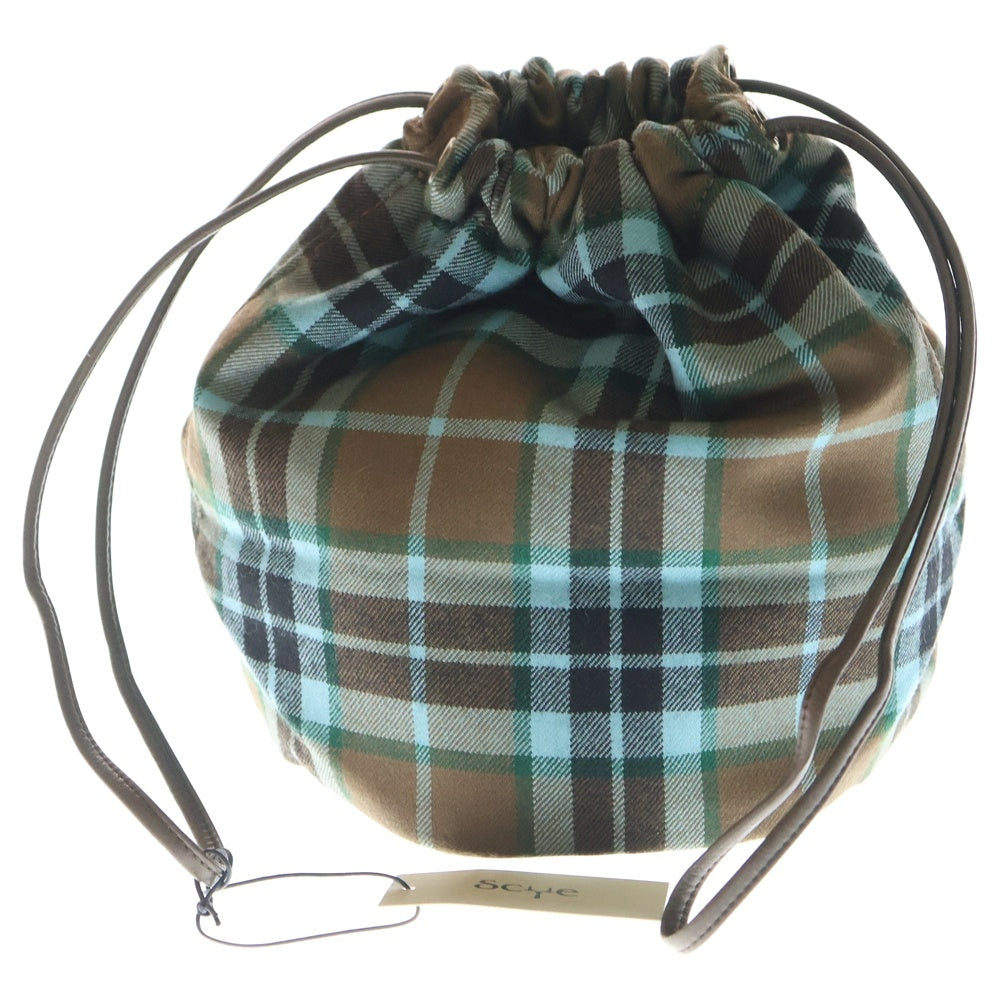 SCYE(サイ) Scotish Tartan Drawstring Bag スコティッシュタータンチェック ドローストリングバッグ ブラウン 3323-13340 レディース