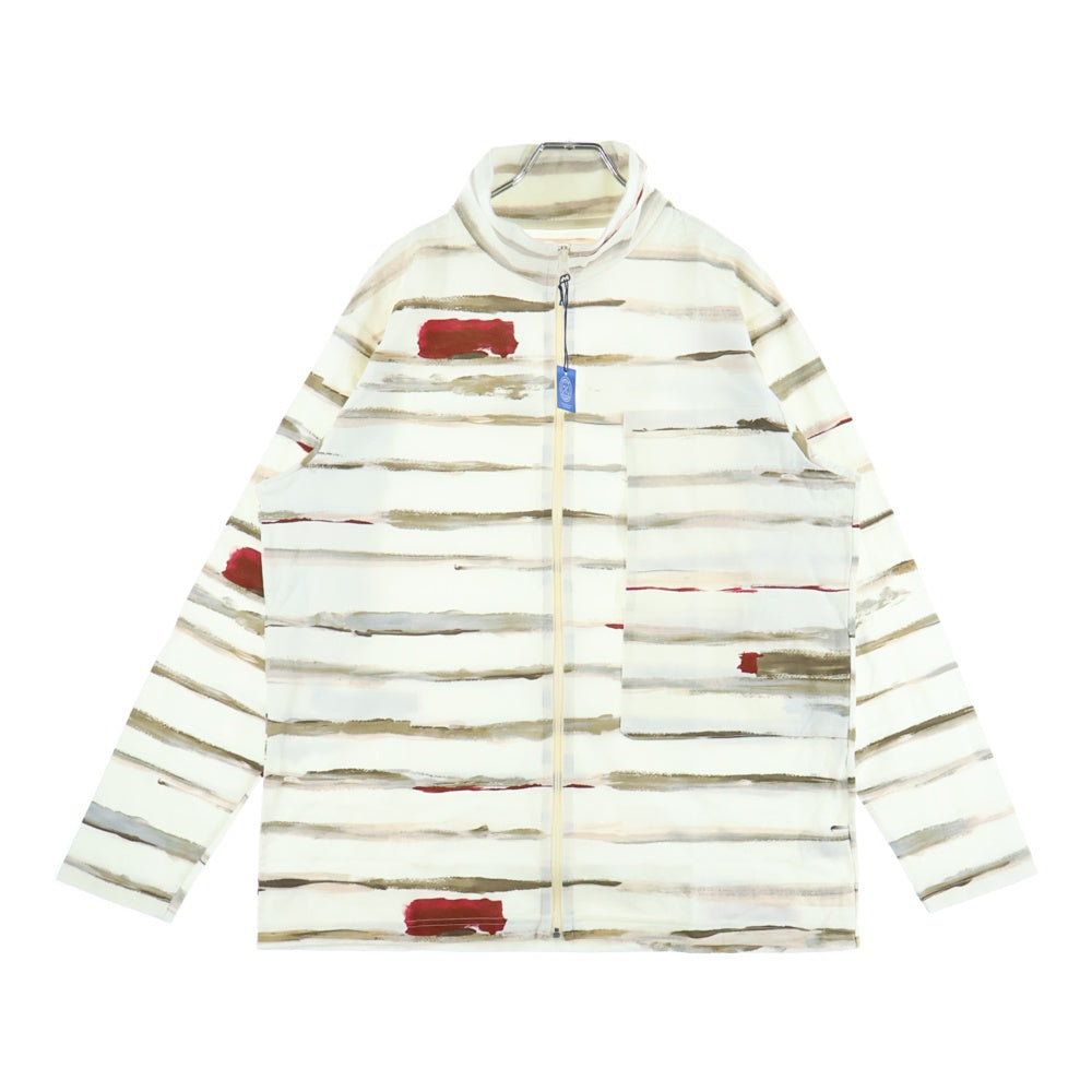 Porter Classic(ポータークラシック) ARTIST BORDER ZIPUP TURTLENECK アーティストボーダー ジップアップ タートルネック 長袖Tシャツ カットソー ベージュ