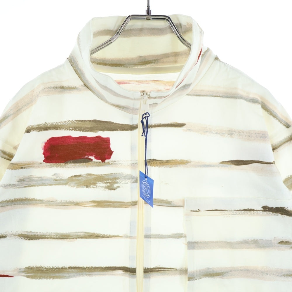 Porter Classic(ポータークラシック) ARTIST BORDER ZIPUP TURTLENECK アーティストボーダー ジップアップ タートルネック 長袖Tシャツ カットソー ベージュ
