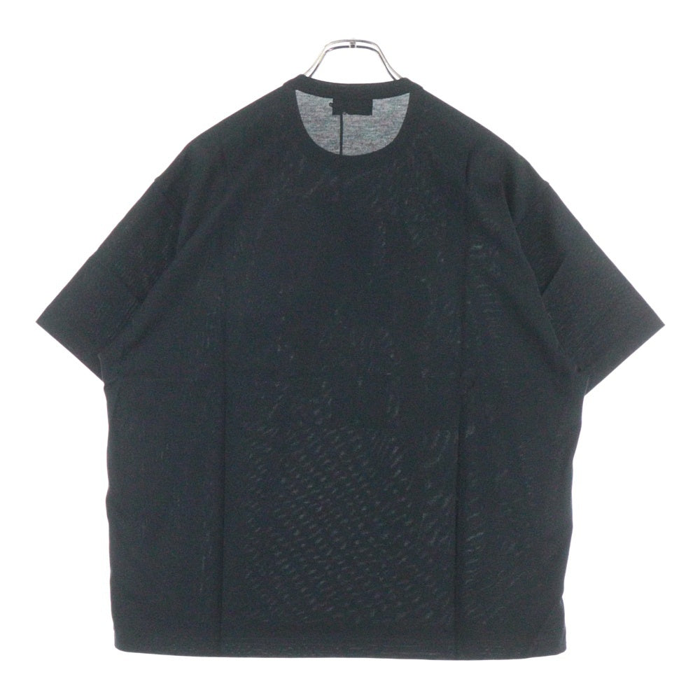 kolor(カラー) 22SS 度詰め天竺 フロントプリント 半袖Tシャツ カットソー ブラック 22SCM-T06208