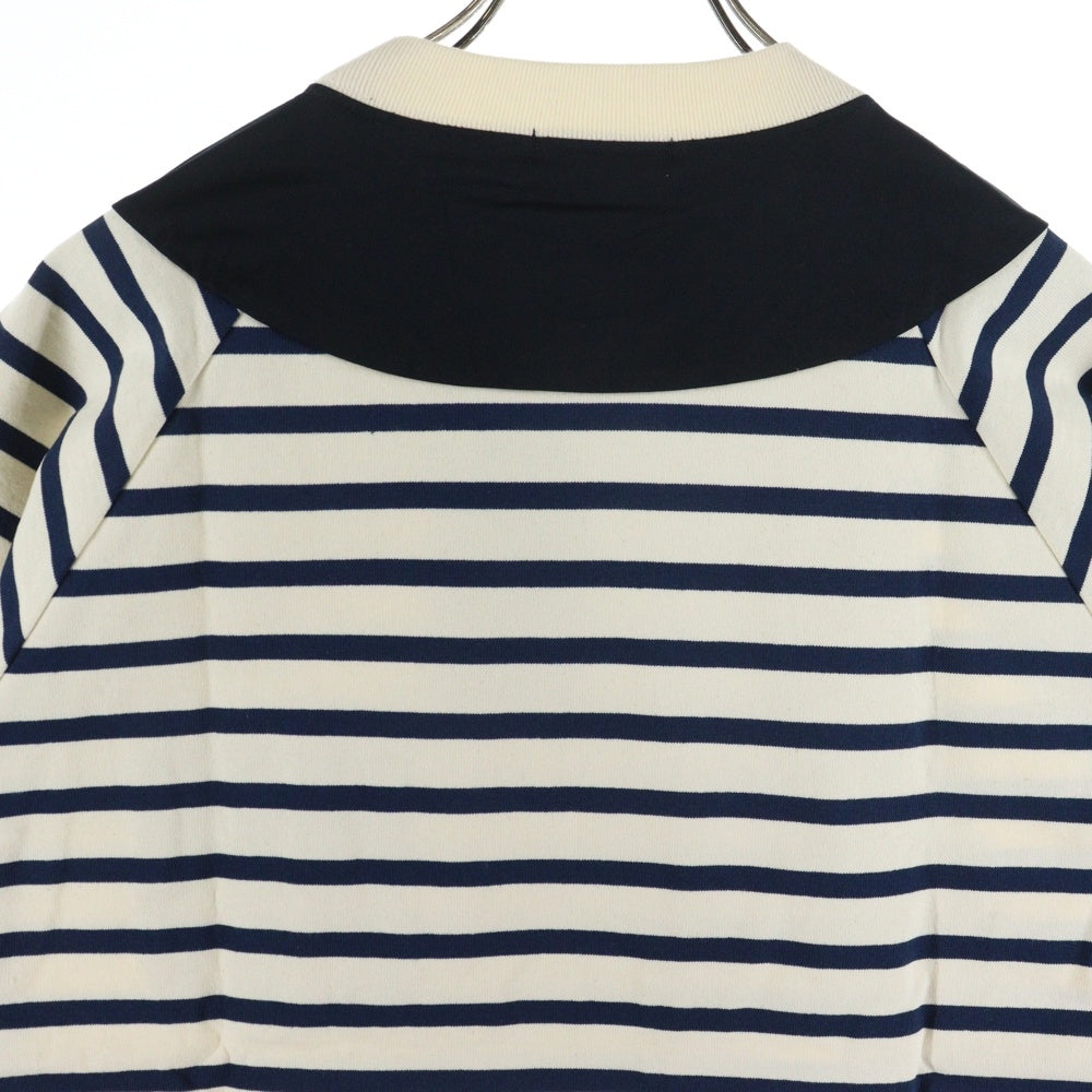 SCYE(サイ) 23SS Striped Jersey Paneled T-Shirt ストライプジャージーパネルド クルーネック 半袖Tシャツ カットソー アイボリー/ネイビー 5724-21715