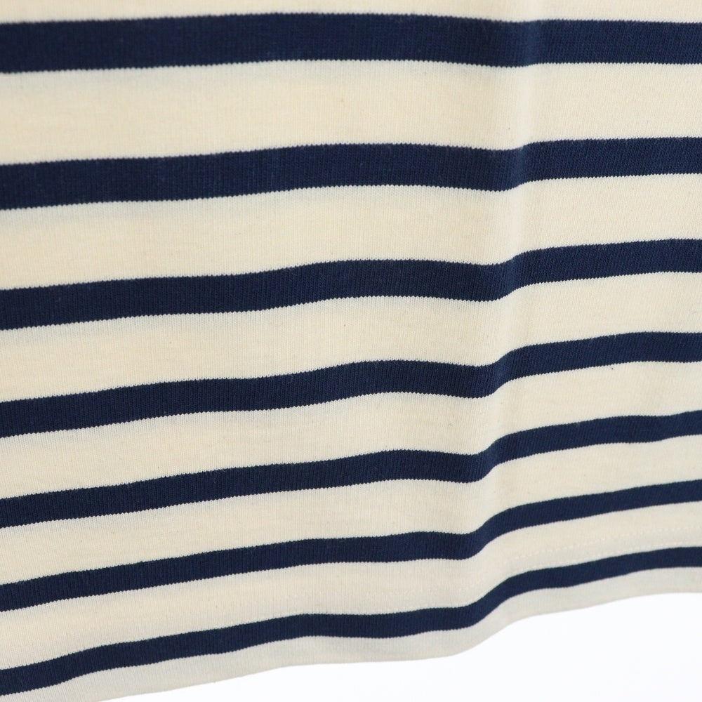 SCYE(サイ) 23SS Striped Jersey Paneled T-Shirt ストライプジャージーパネルド クルーネック 半袖Tシャツ カットソー アイボリー/ネイビー 5724-21715