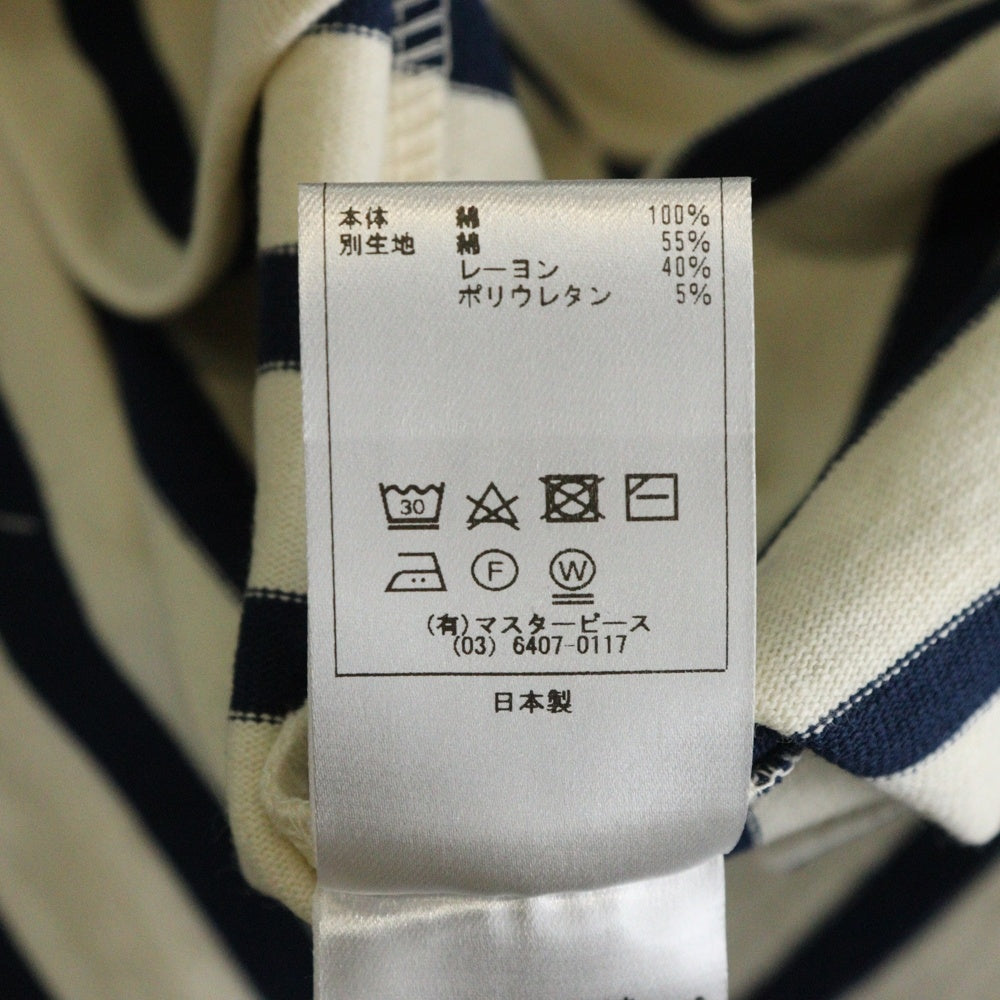 SCYE(サイ) 23SS Striped Jersey Paneled T-Shirt ストライプジャージーパネルド クルーネック 半袖Tシャツ カットソー アイボリー/ネイビー 5724-21715