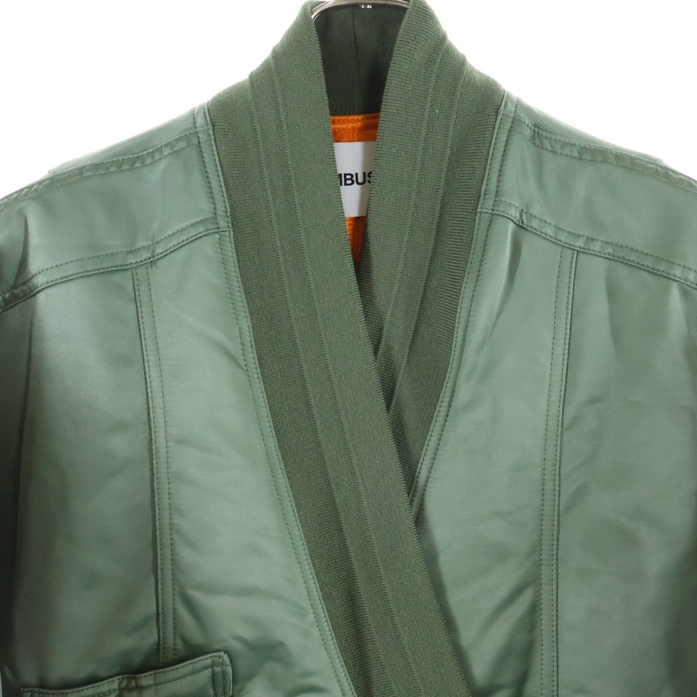AMBUSH(アンブッシュ) 20AW MA-1 HYBRID BELTED ROBE JACKET エムエーワン ハイブリッド ベルトローブ ロング ボンバージャケット カーキ BMEA002F20FAB001