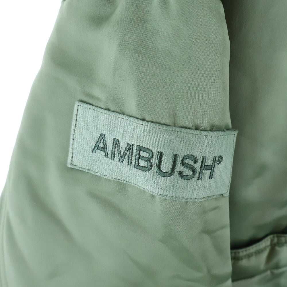 AMBUSH(アンブッシュ) 20AW MA-1 HYBRID BELTED ROBE JACKET エムエーワン ハイブリッド ベルトローブ ロング ボンバージャケット カーキ BMEA002F20FAB001
