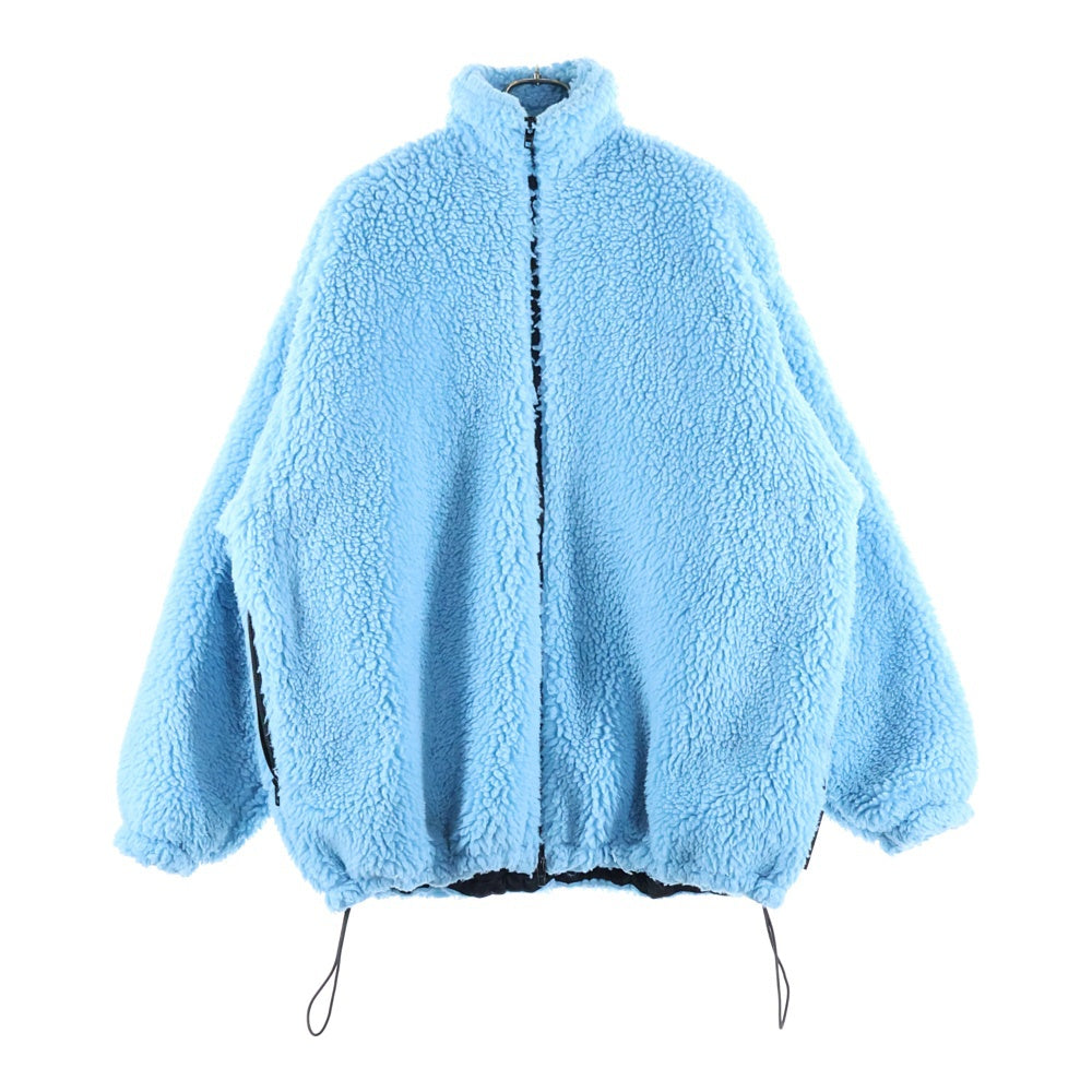 BALENCIAGA(バレンシアガ) BLUE ZIP UP BOA JACKET ダブルポケット ジップアップ オーバーサイズ ボアジャケット ブルー 622957