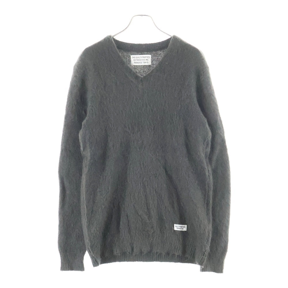 WACKO MARIA(ワコマリア) MOHAIR V NECK SWEATER モヘアVネックセーター カーキ