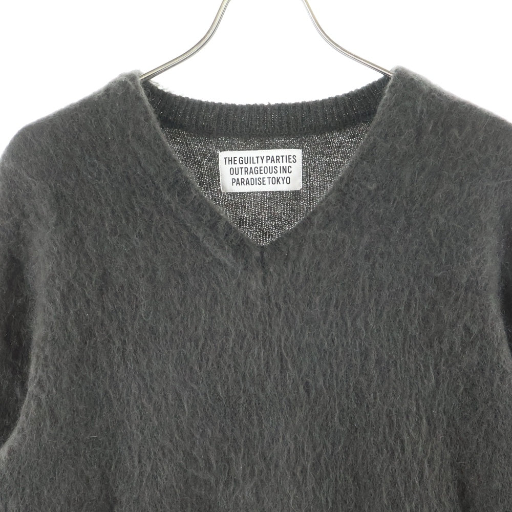 WACKO MARIA(ワコマリア) MOHAIR V NECK SWEATER モヘアVネックセーター カーキ