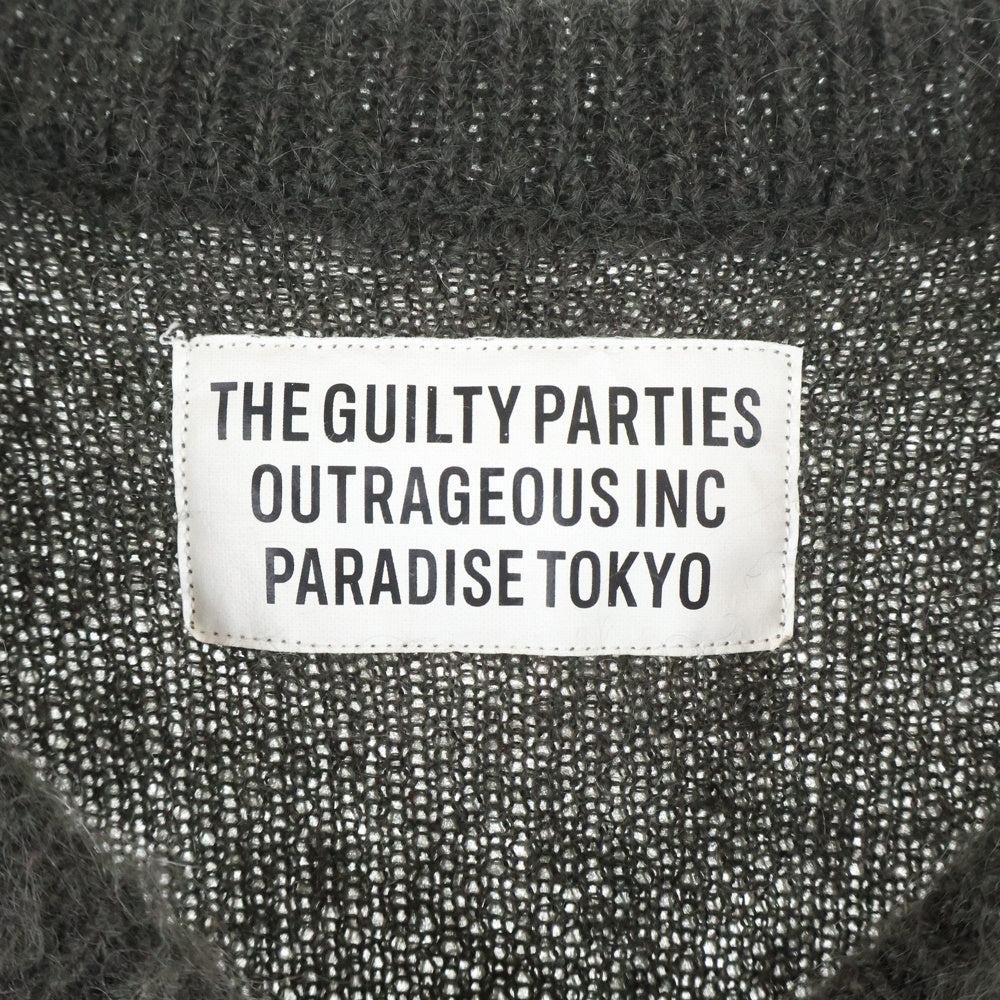 WACKO MARIA(ワコマリア) MOHAIR V NECK SWEATER モヘアVネックセーター カーキ