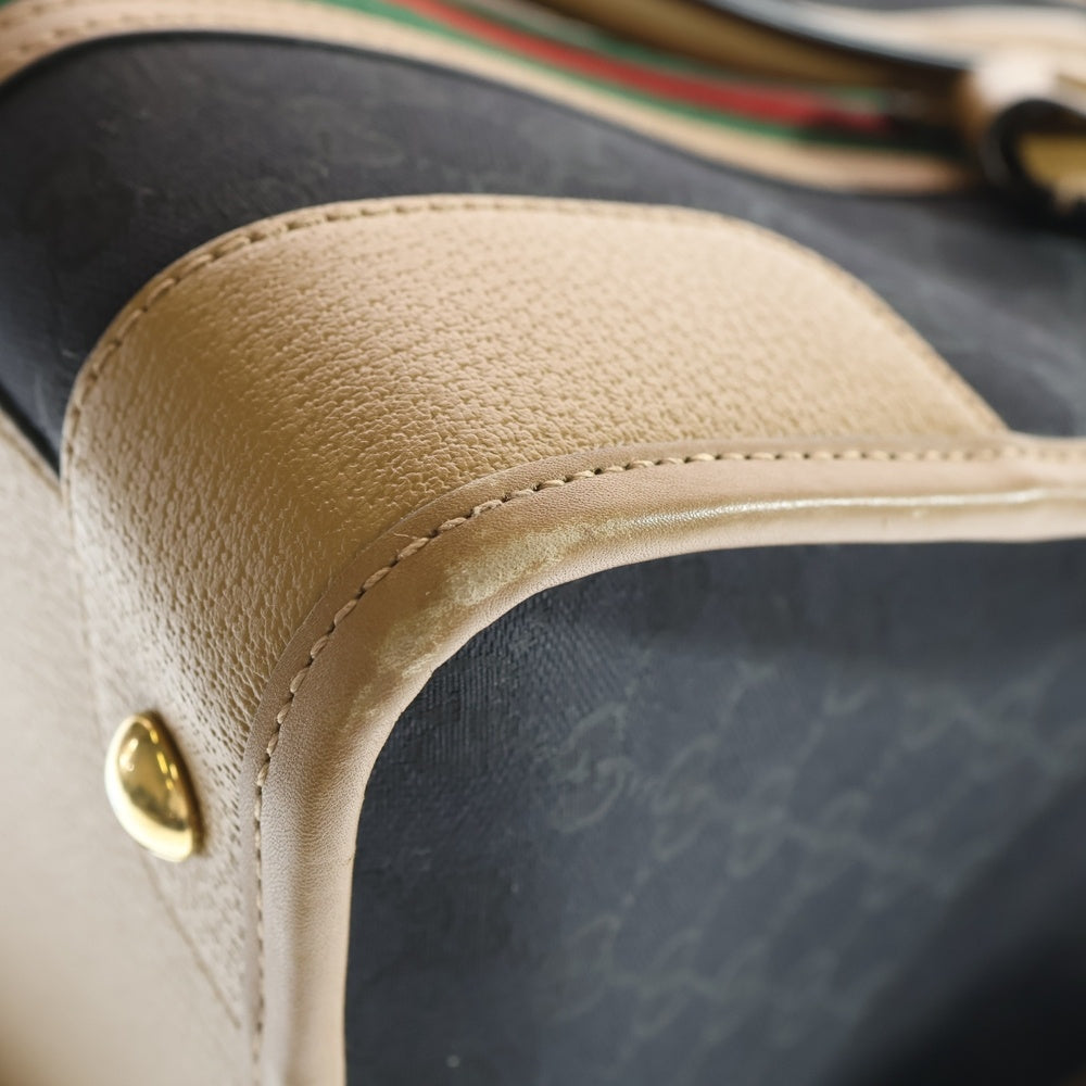 GUCCI(グッチ) オフィディア GGスプリーム ミディアムダッフルバッグ ネイビー 724642 レディース