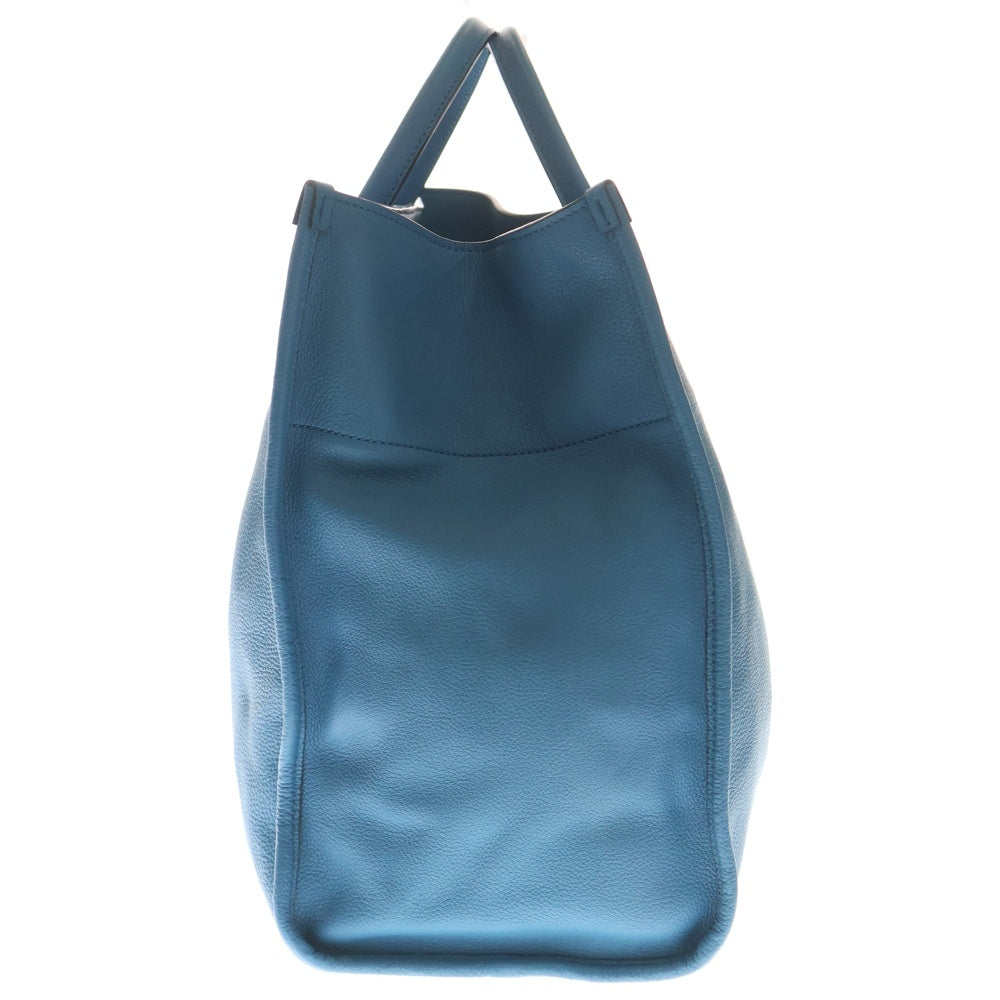 GUCCI(グッチ) ロゴエンボス レザー ラージトートバッグ ブルー 674837