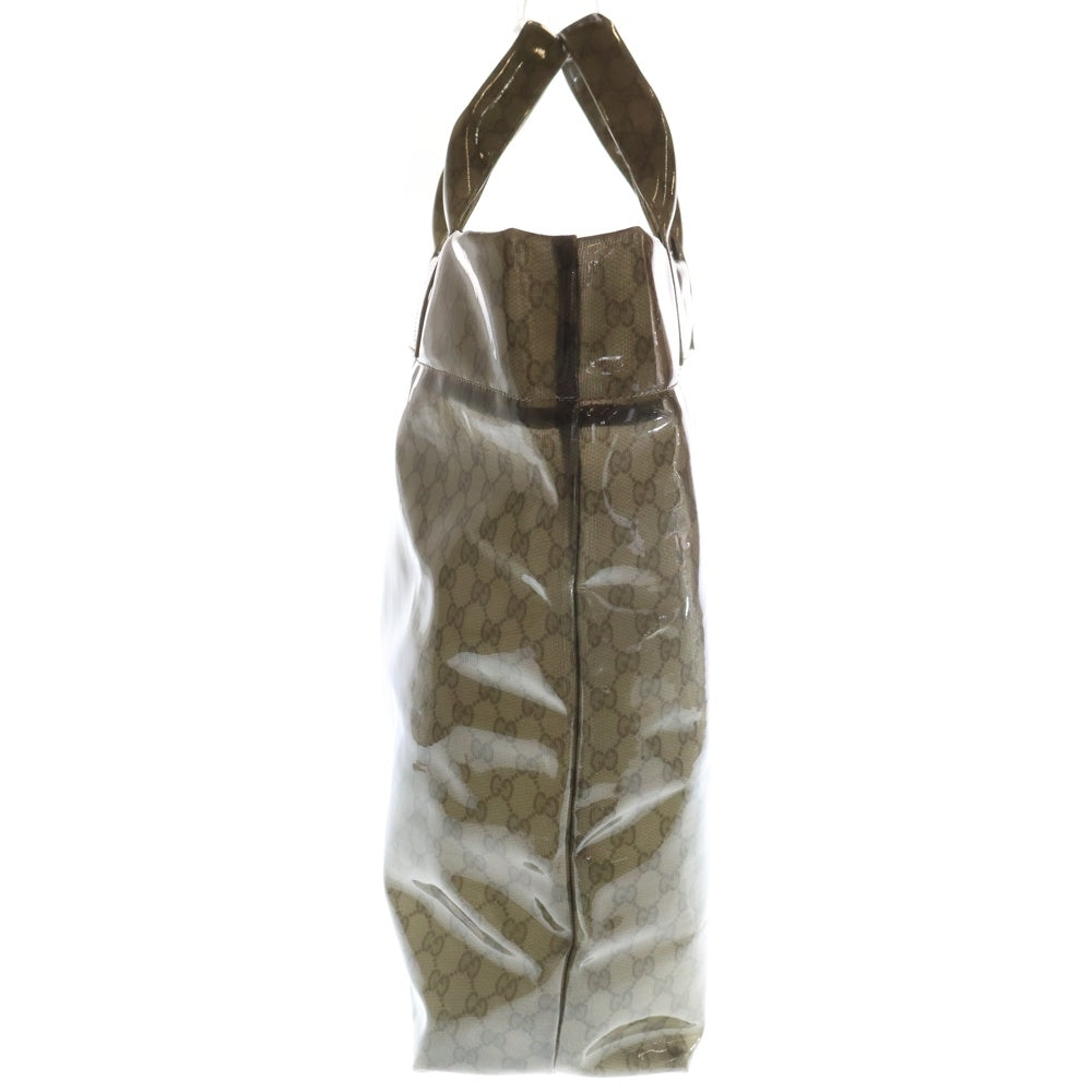 GUCCI(グッチ) GGシースルー PVC ビッグトートバッグ ブラウン 779510