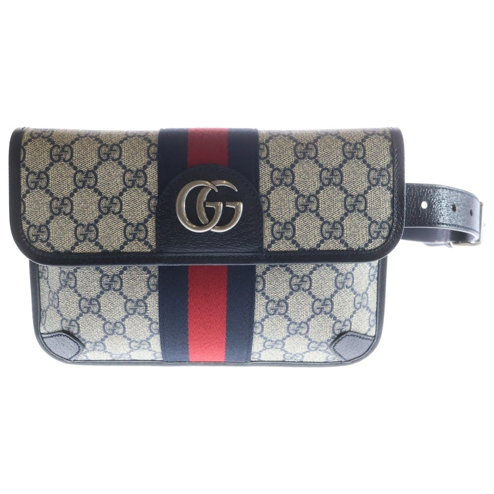 GUCCI(グッチ) オフディア GGスプリーム ウエストバッグ ベルト ネイビー 674081