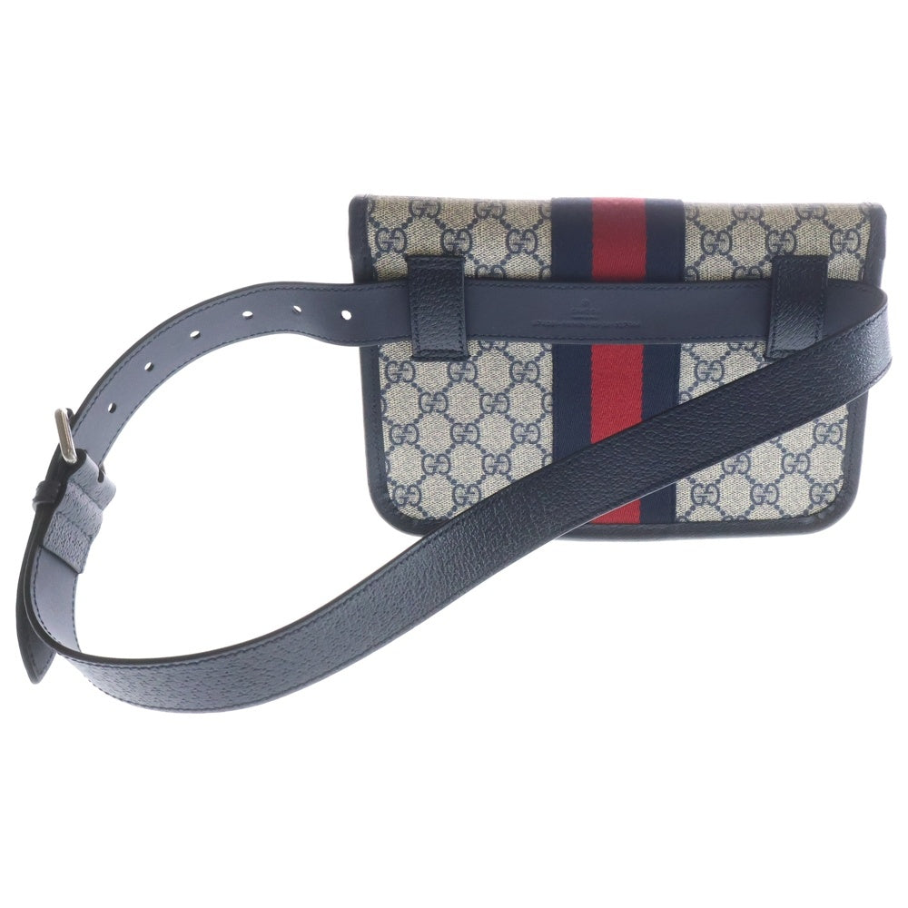 GUCCI(グッチ) オフディア GGスプリーム ウエストバッグ ベルト ネイビー 674081