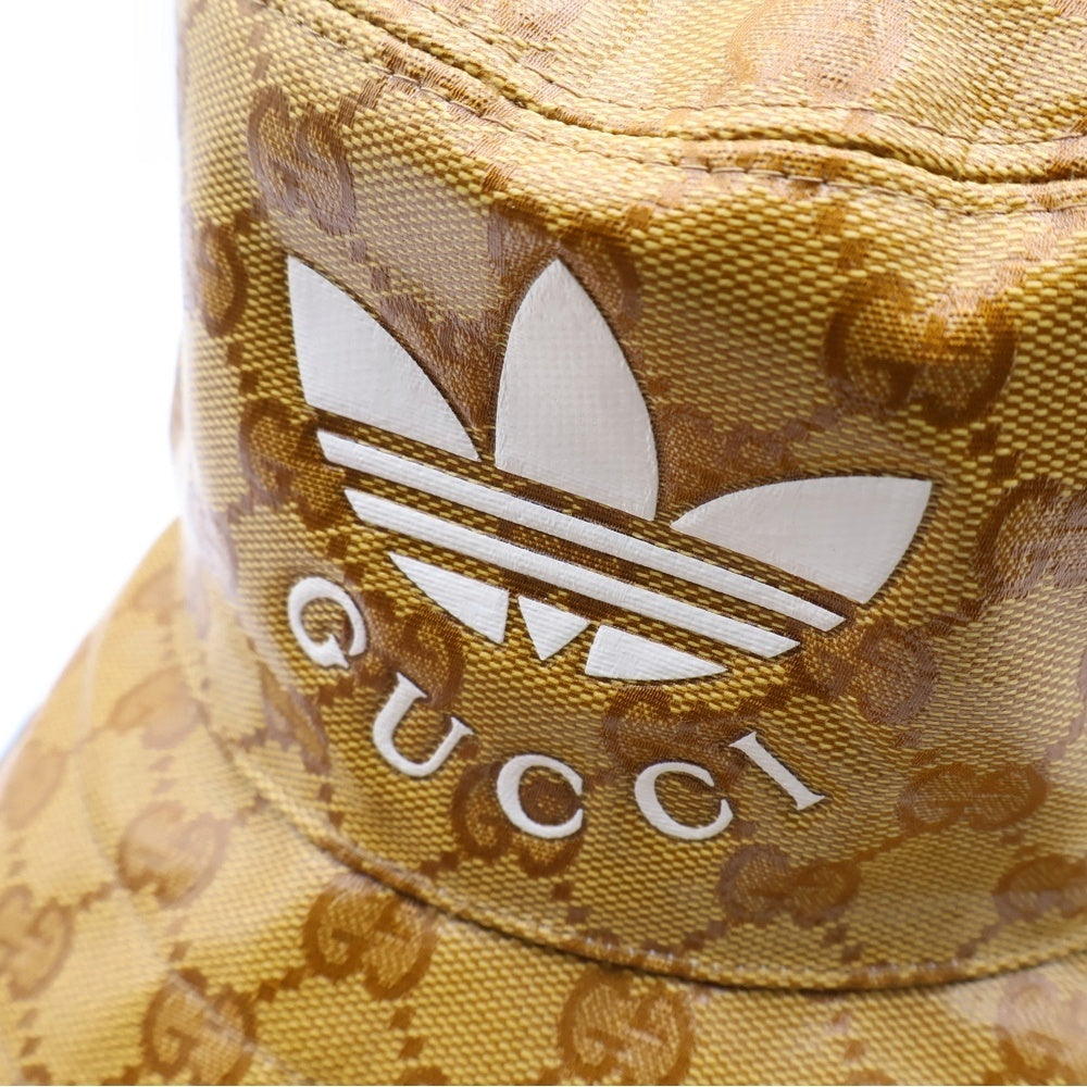 GUCCI(グッチ) ×adidas アディダス GGクリスタル バケットハット ブラウン 696484