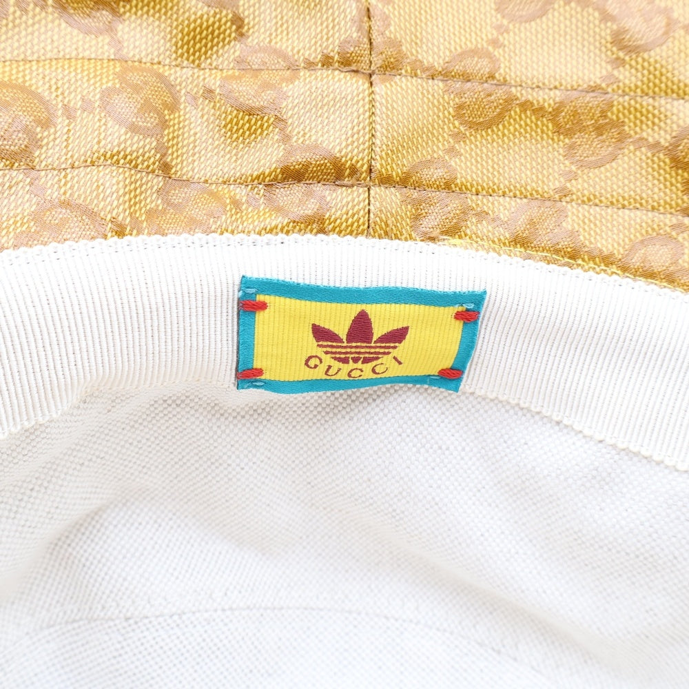 GUCCI(グッチ) ×adidas アディダス GGクリスタル バケットハット ブラウン 696484