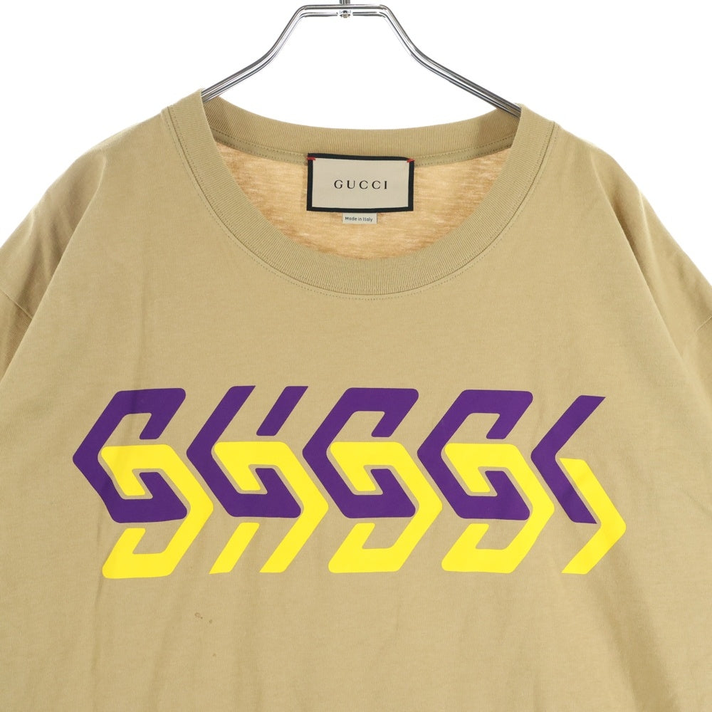 GUCCI(グッチ) 22SS ミラーロゴプリントTシャツ ベージュ 616036 XJDV9