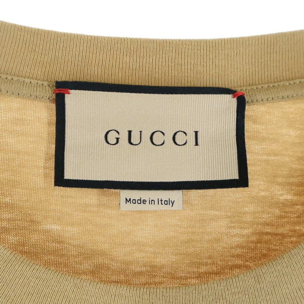 GUCCI(グッチ) 22SS ミラーロゴプリントTシャツ ベージュ 616036 XJDV9