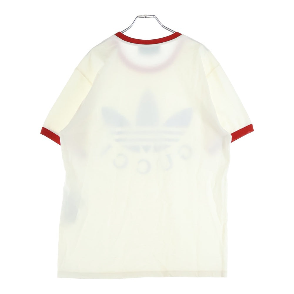 GUCCI(グッチ) ×adidas アディダス トレフォイルロゴ トリムTシャツ ホワイト 702612 XJEB1