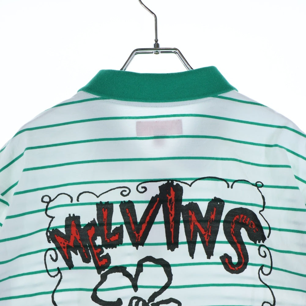 SUPREME(シュプリーム) 24SS Melvins Stripe S/S Polo メルヴィンズ バックプリント ストライプ 半袖ポロシャツ ホワイト