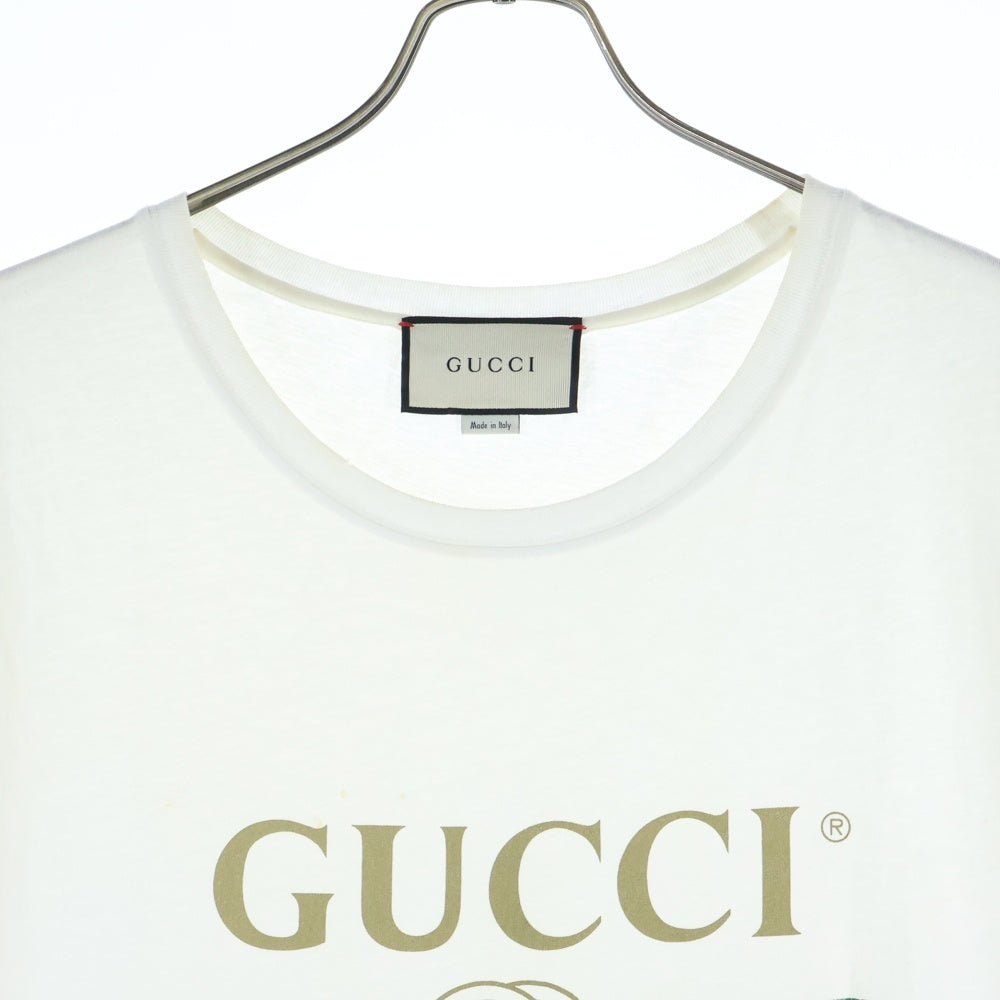 GUCCI(グッチ) Washed T-Shirt ウォッシュド加工 オーバーサイズ半袖Tシャツ ブラック 440103 X3F05
