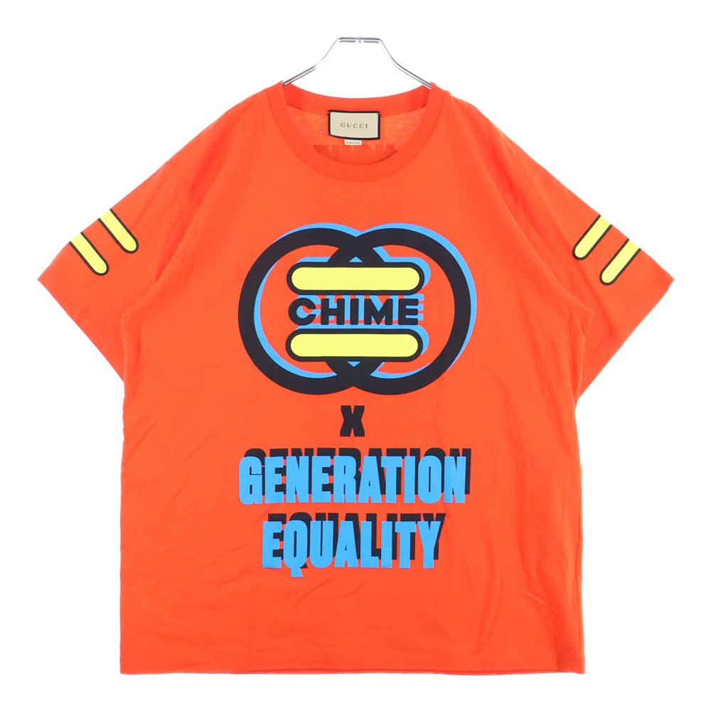 GUCCI(グッチ) 22SS CHIME FOR DHANGE プリント 半袖Tシャツ カットソー レッド