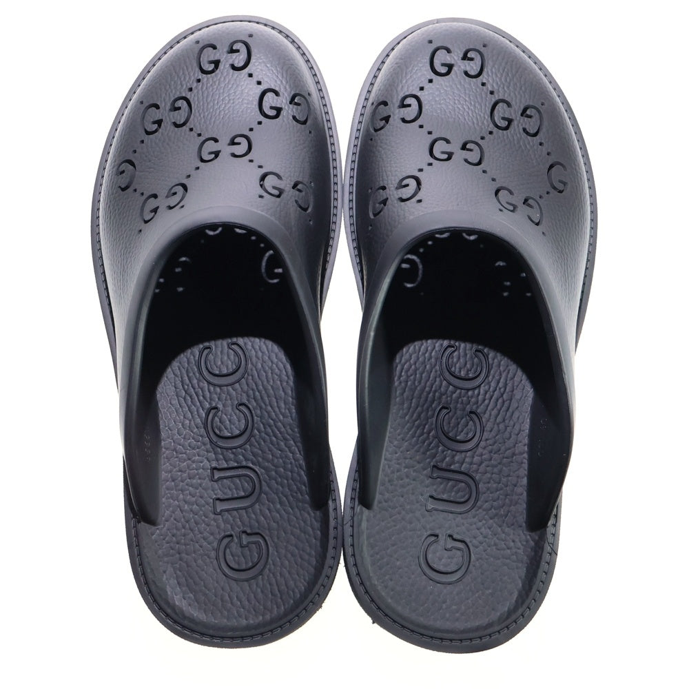 GUCCI(グッチ) パーフォレーテッドGG ラバースリッポン サンダル ブラック 655517