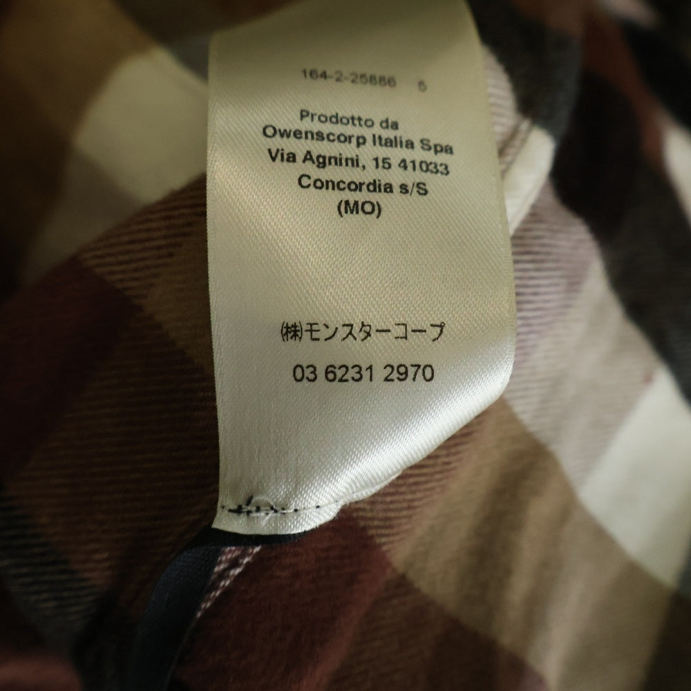 Rick Owens(リックオウエンス) 24AW フランネル チェックシャツ ブラウン RU02D6237-CP