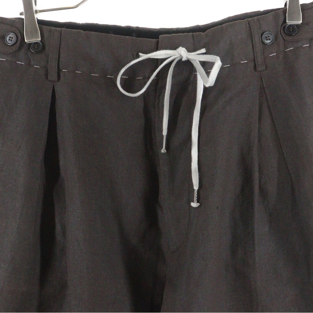 Maison Martin Margiela(メゾンマルタンマルジェラ) 23SS ドローコード ワイドトラウザー スラックスパンツ ブラウン S51KA0573 レディース