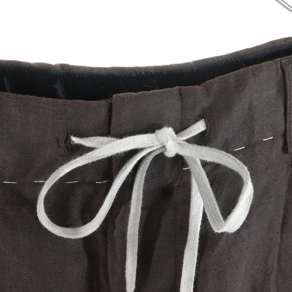 Maison Martin Margiela(メゾンマルタンマルジェラ) 23SS ドローコード ワイドトラウザー スラックスパンツ ブラウン S51KA0573 レディース