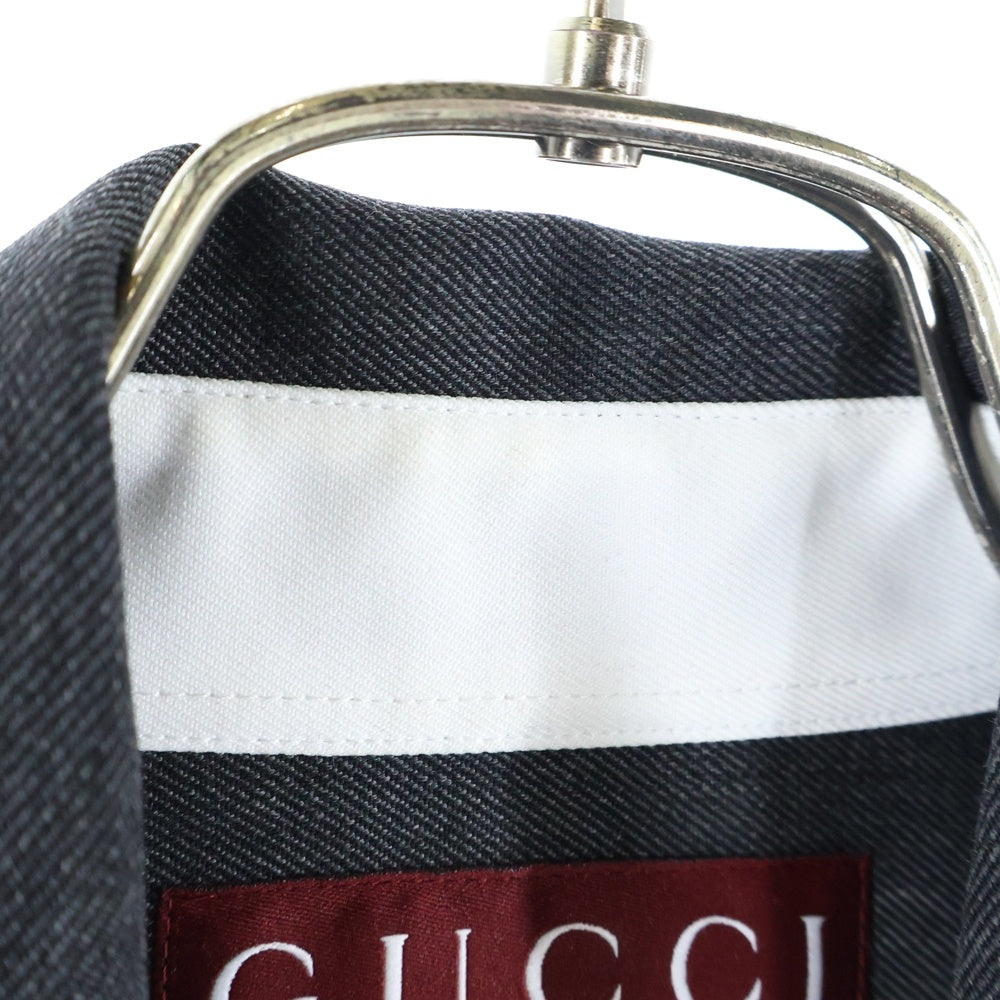 GUCCI(グッチ) 24AW エンブロイダリーサイドロゴ シャツ グレー 794866