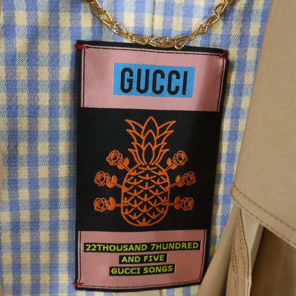 GUCCI(グッチ) パイナップル ステンカラーコート バルカラー ベージュ 682293