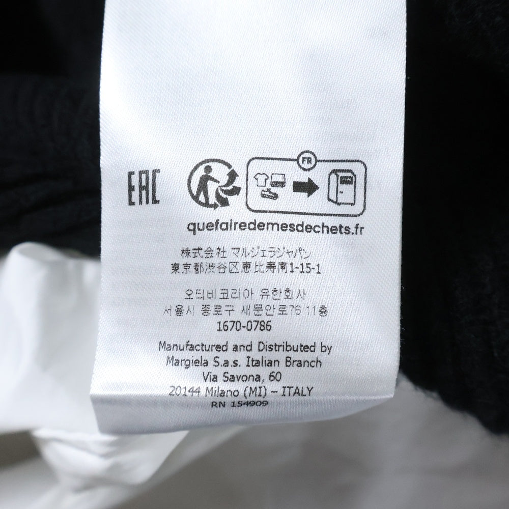 Maison Martin Margiela(メゾンマルタンマルジェラ) 20AW Spliced ニット切替 オーバーサイズ長袖シャツワンピース レディース ブラック/ホワイト S51DL0356 S44720
