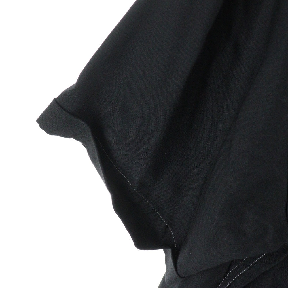 Maison Martin Margiela(メゾンマルタンマルジェラ) 23SS ステッチ デザイン オープンカラー 半袖 シャツ ブラック S50DR0003 S60495
