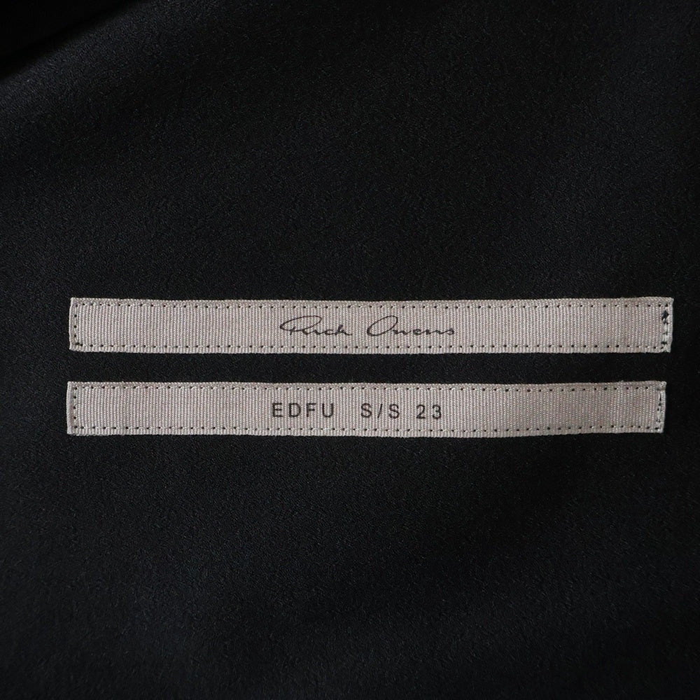 Rick Owens(リックオウエンス) 23SS EDFU Faun Shirt ファウン オーバーサイズ 半袖シャツ ブラック RU01C4293-TF