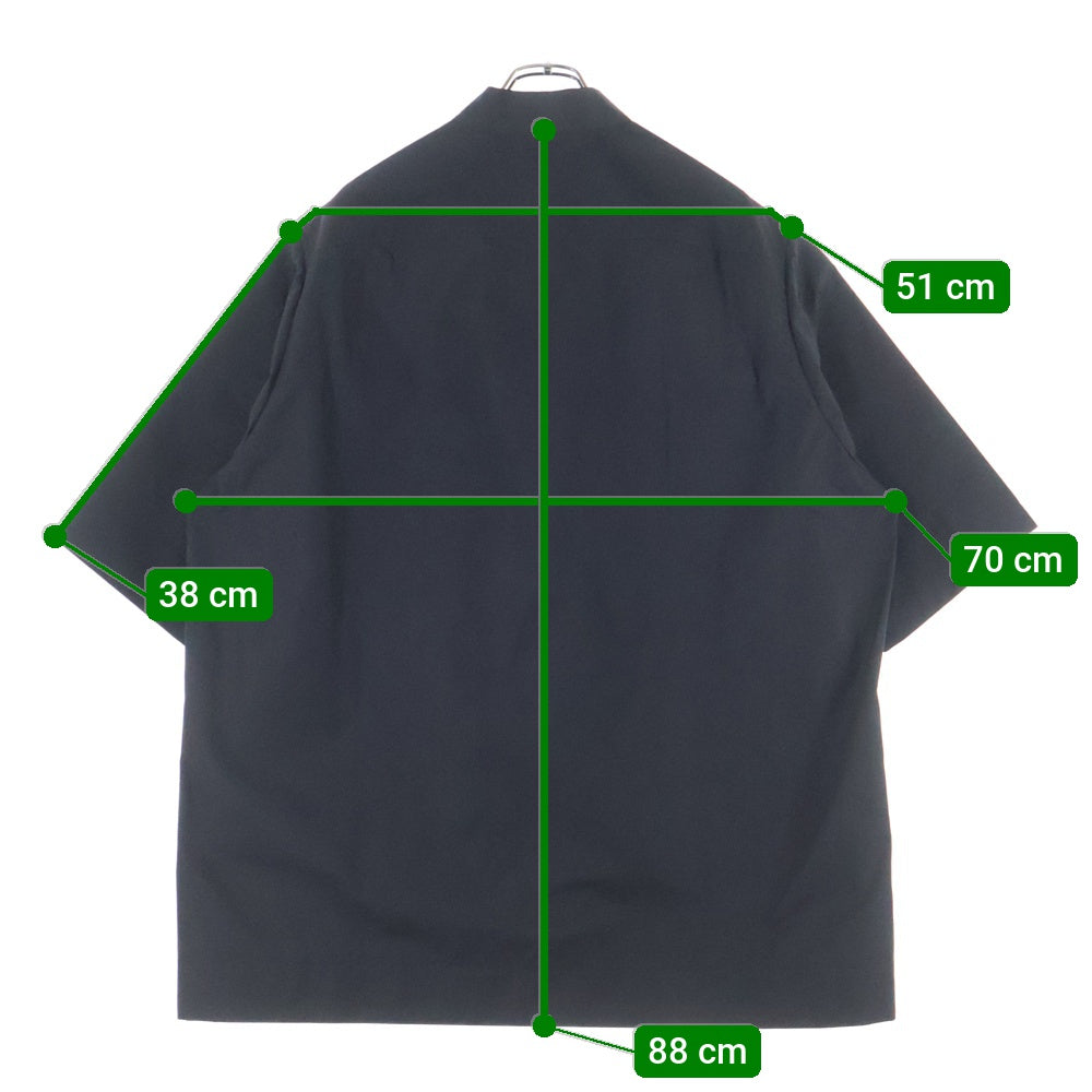 Rick Owens(リックオウエンス) 23SS EDFU Faun Shirt ファウン オーバーサイズ 半袖シャツ ブラック RU01C4293-TF