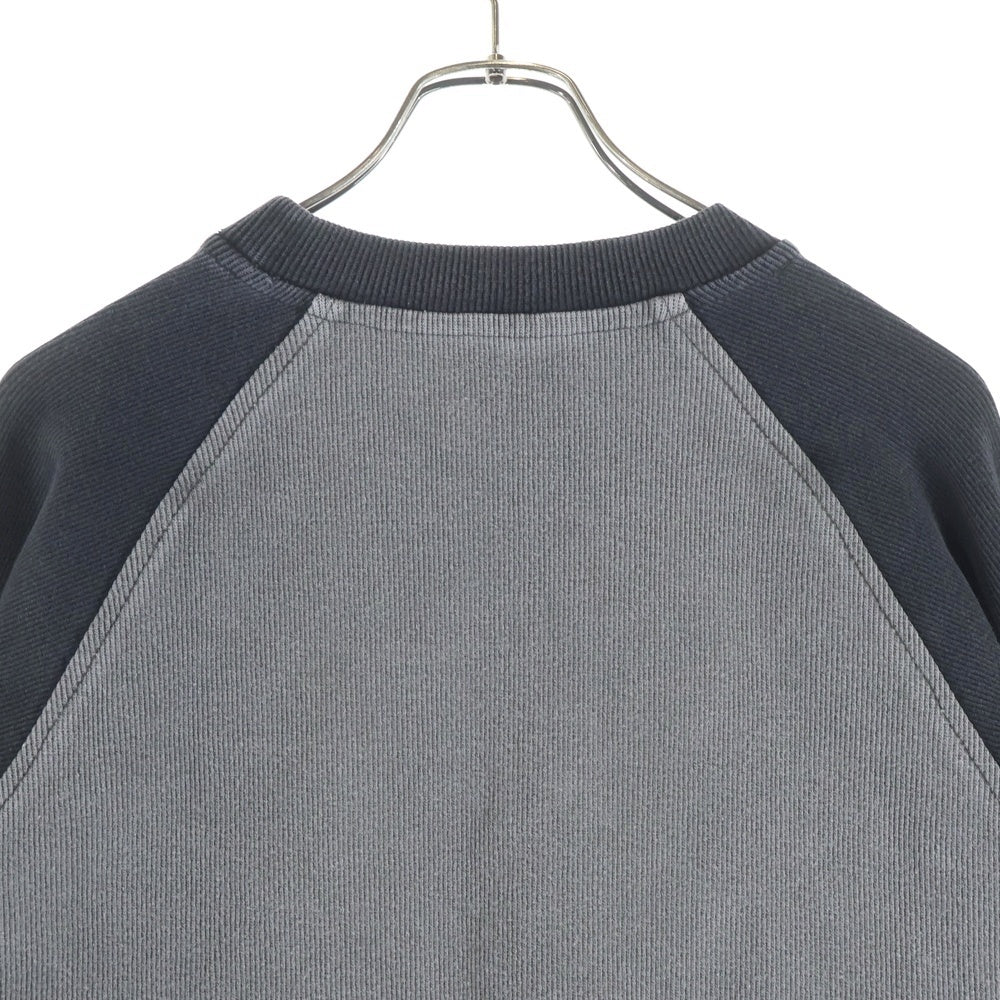 ISAMU KATAYAMA BACKLASH(イサムカタヤマバックラッシュ) STRETCH HEAVY RAGLAN SLEEVES PULLOVER ストレッチヘビー ラグランスリーブ 長袖クルーネックプルオーバー グレー/ブラック 2138-01