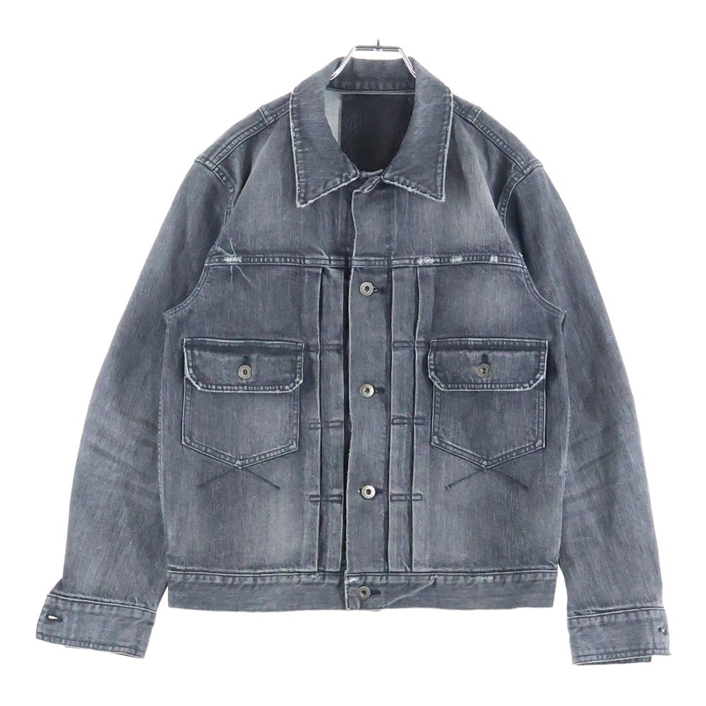 ISAMU KATAYAMA BACKLASH(イサムカタヤマバックラッシュ) THE DENIM STRETCH SELVEDGE DENIM 2ND. JACKET ストレッチ混 セルヴィッチデニムトラッカージャケット ブラック D-704L-BK