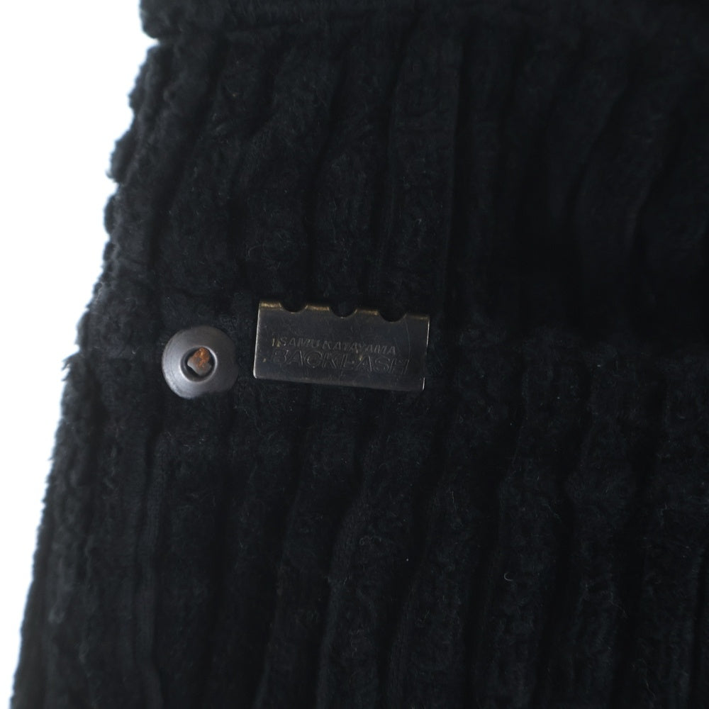ISAMU KATAYAMA BACKLASH(イサムカタヤマバックラッシュ) 24AW THICK RIDGE CORDUROY GARMENT-DYED WIDE PANTS リネン混 製品染 コーデュロイワイドパンツ ブラック 2137-01