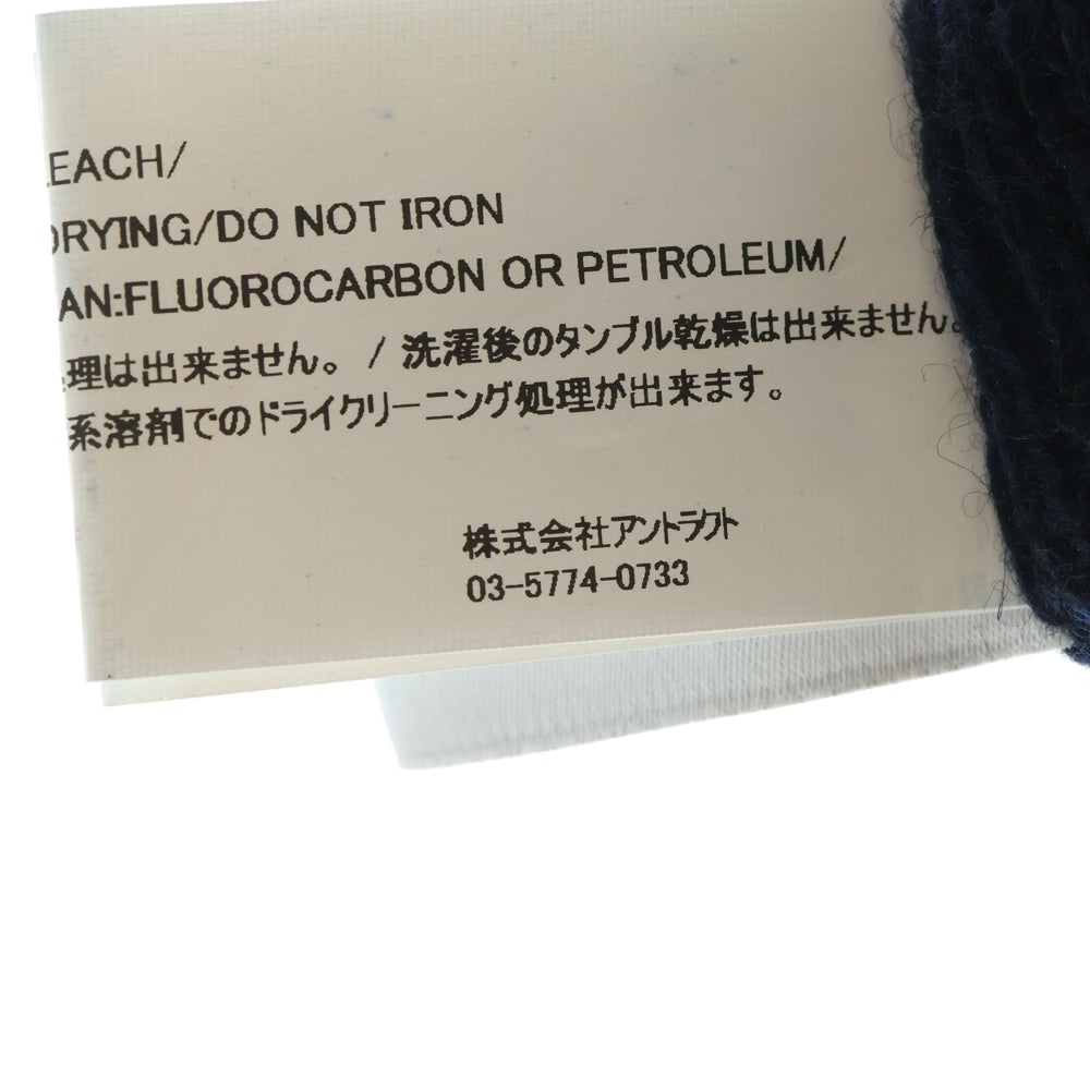 READY MADE(レディメイド) 24AW RCYCL WOOL KNT CAP ロゴ刺繍 ウール混 ニットビーニー ニット帽 帽子 ブラック RE-WO-BK-00-00-291