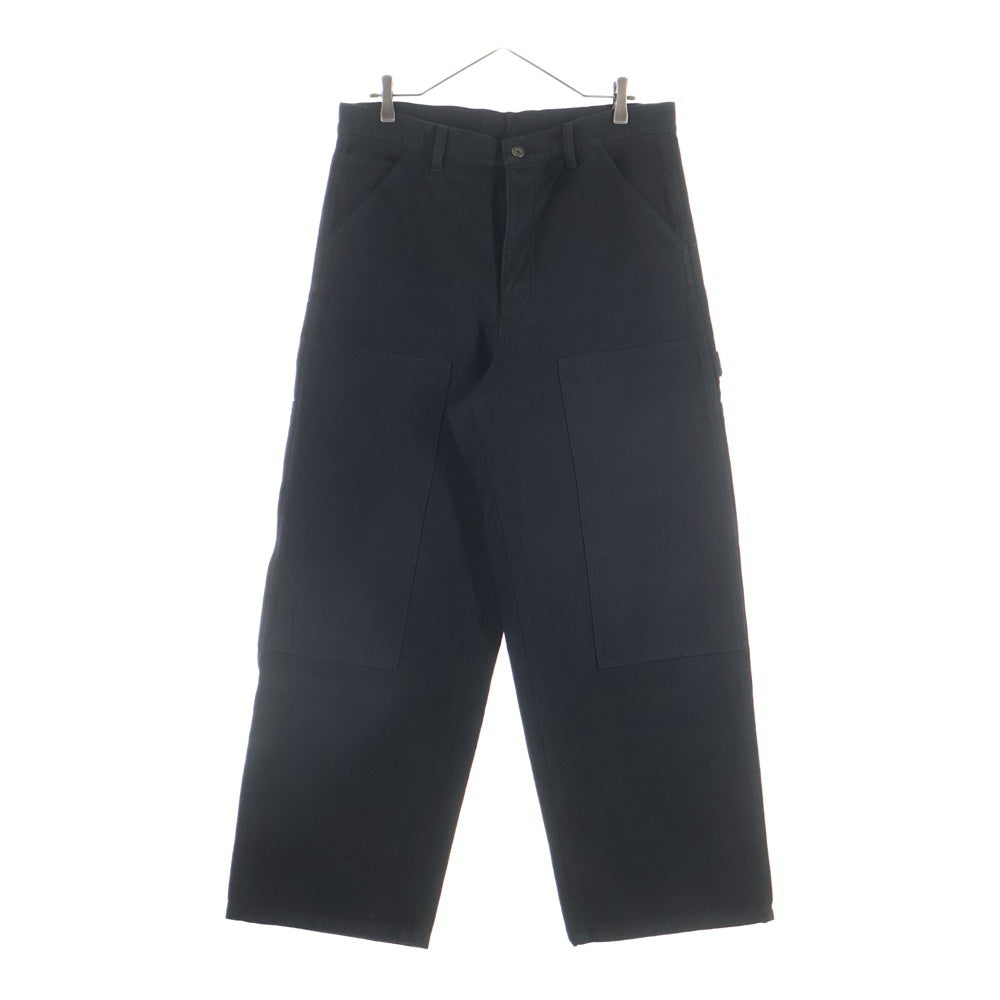 ISAMU KATAYAMA BACKLASH(イサムカタヤマバックラッシュ) COTTON-LINEN CANVAS GARMENT-DYED W-KNEE PANTS 製品染 ダブルニー ドローストリング ボタンフライペインターパンツ 2100-01