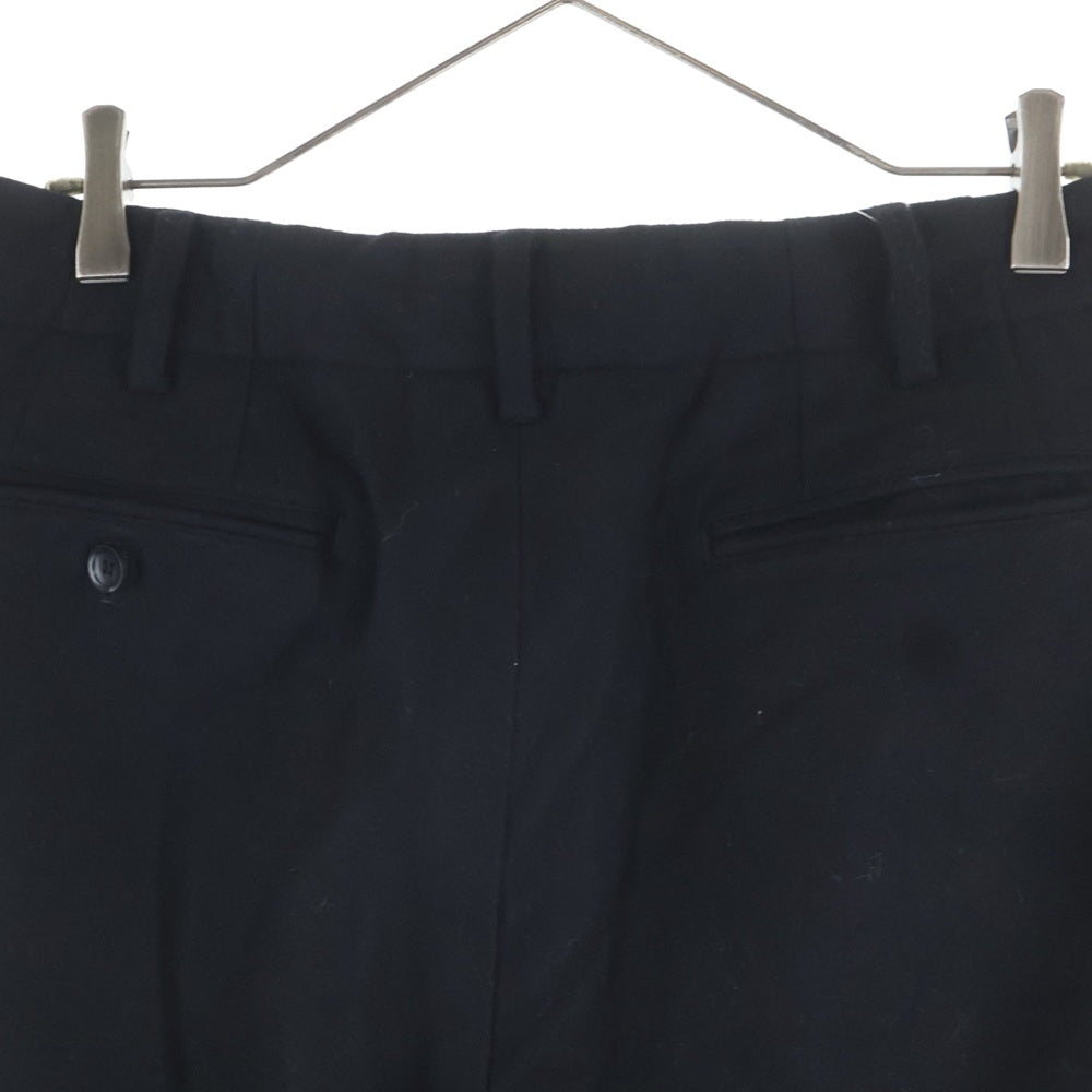 ISAMU KATAYAMA BACKLASH(イサムカタヤマバックラッシュ) GARMENT WASH WOOL FLANNEL WIDE PANTS ウォッシュ加工 ウールフランネル ワイドパンツ スラックス ブラック 2132-01