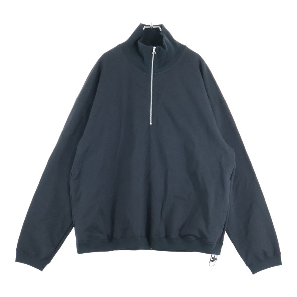 NO BRAND(ノーブランド) KANEMASA PHIL. 36G SUPER FINE GAUGE HALF ZIP PULLOVER スーパー ファイン ゲージ ハーフジップ プルオーバー スウェット ブラック KM23A-EX001