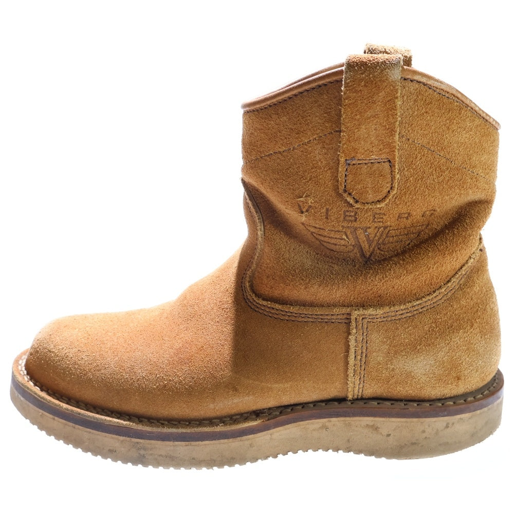 VIBERG(ヴァイバーグ) ロゴ印字 スウェードレザー ショートブーツ ブラウン