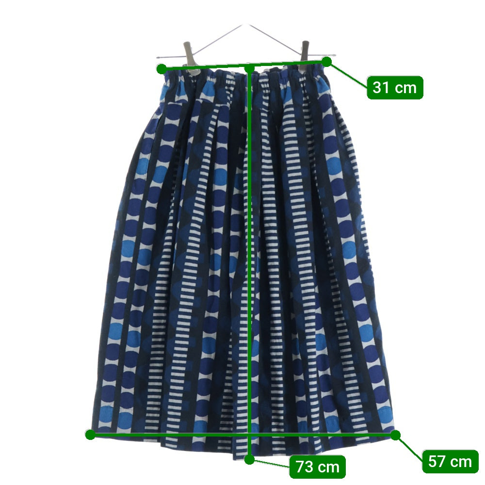 NO BRAND(ノーブランド) TIGREBROCANTE (ティグルブロカンテ) 総柄 フレアイージースカート レディース ブルー/ブラック