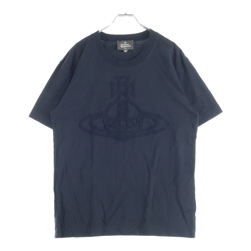 Vivienne Westwood(ヴィヴィアンウエストウッド) オーブ刺繍 クルーネック半袖Tシャツ カットソー ブラック 219038 5113