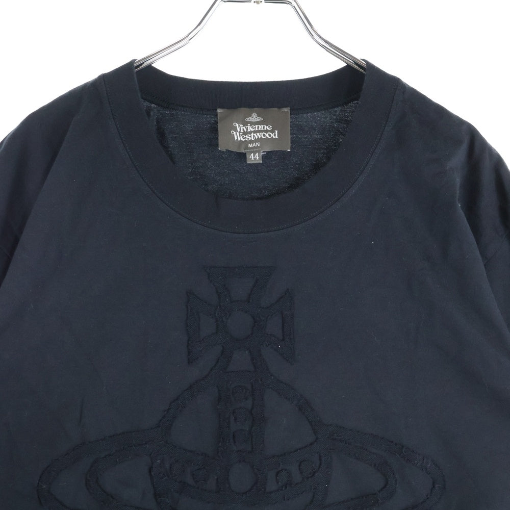 Vivienne Westwood(ヴィヴィアンウエストウッド) オーブ刺繍 クルーネック半袖Tシャツ カットソー ブラック 219038 5113